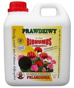 BIOHUMUS EXTRA PELARGONIA 2L NAWÓZ NATURALNY