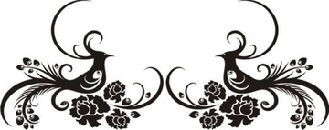 Naklejka na ścianę motyl kwiaty dekor Ornament 129