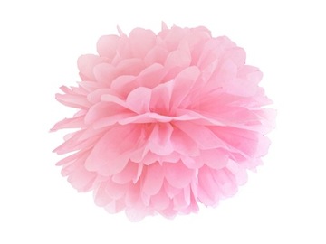 Pompon bibułowy 25cm j.różowy urodziny x1 pp25-081