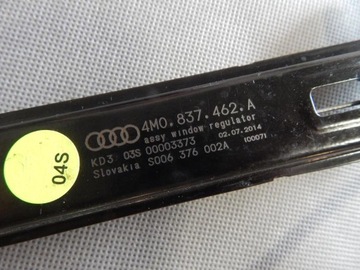 AUDI Q7 4M MECHANIZMUS OKNO PRAVÝ PŘEDNÍ 4M0837020A