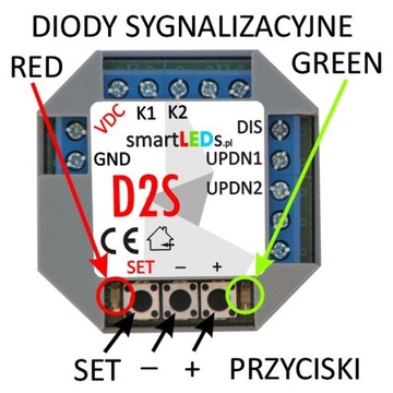 Умный диммер Светодиодный контроллер 2 канала 12В-24В smartLEDs D2S