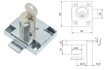 Zamek meblowy LOB ZMB1 szafki szuflady