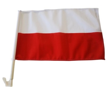 Flaga Samochodowa Polski uchwyt na szybę Polska Barwy 30x20cm Autoflaga