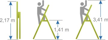 Лестница HOME алюминиевая 7-ступенчатая ALVE 150 KG