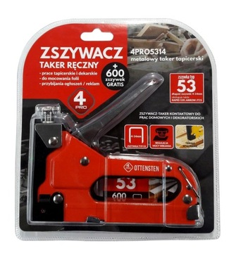 ZSZYWACZ TAPICERSKI TAKER RĘCZNY 4-14 mm TYP53 OTTENSTEN 4PRO5314 + ZSZYWKI