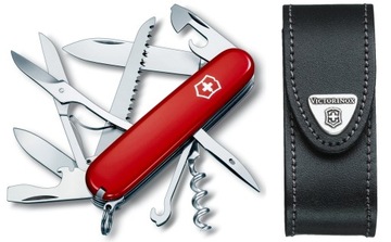 Victorinox 1.3713, Нож карманный Охотничий + кожаный чехол 4.0520.3, 91 мм