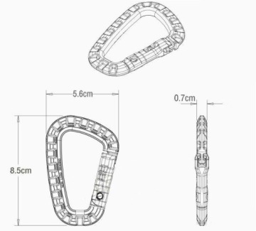 БОЛЬШОЙ ПРОЧНЫЙ КАРАБИН EDC ВЫЖИВАТЕЛЬНЫЙ КРЮК С D-КОЛЬЦОМ