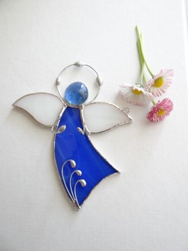 Витражный кулон Ангелочек Ангел летящие цвета