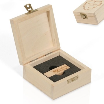 Pendrive ślub etui pudełko drewno - GRAWER + 16GB