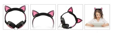 СКЛАДНЫЕ НАУШНИКИ CAT EAR, СВЕТОДИОДНАЯ ПОДСВЕТКА