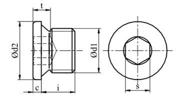 Резьбовая заглушка с буртиком M14x1,5 часть DIN 908