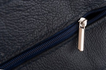 granatowa torebka skórzana worek shopper bag a4 torba skórzna polska