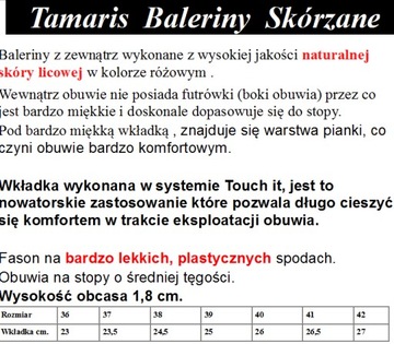 Tamaris Baleriny Sys.TOUCH IT 22114 Art-shoes 38