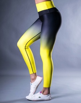LEGGINSY SHAPESTAR - YELLOW OMBRE - XS sportowe