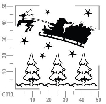 РОЖДЕСТВЕНСКИЕ НАКЛЕЙКИ 50х50см УКРАШЕНИЕ ОКОННОГО СТЕКЛА 6