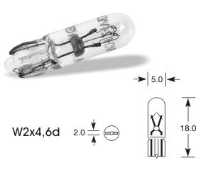 NARVA ŻARÓWKA W2.3W 12V W2X4,6D 10 SZTUK