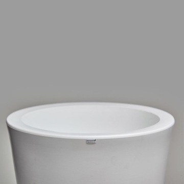 NOWOCZESNA DONICA DEKORACYJNA 90 CM BIAŁA Z PÓŁKĄ