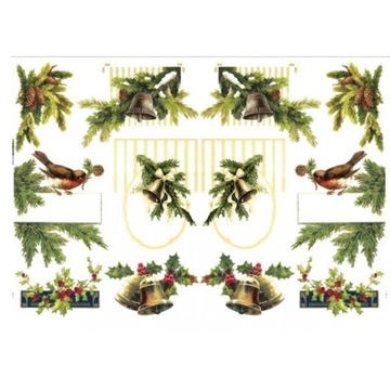 Papier do decoupage KLASYCZNY A4 D0458M - DZWONKI