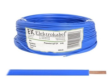 PRZEWÓD LGY 1x6mm2 NIEBIESKI ELEKTROKABEL 1M