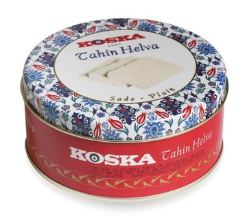 Халва кунжутная турецкая со вкусом ванили в металлической банке 350г KOSKA