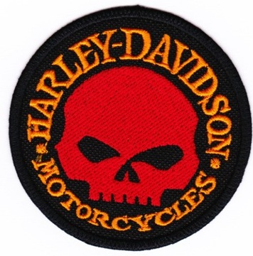 VAR naszywka HARLEY - DAVIDSON czaszka 8,5 cm cz