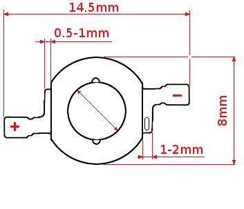 3x DIODA LED 3W ZIMNA 8000-8500K BRIDGELUX 45mil