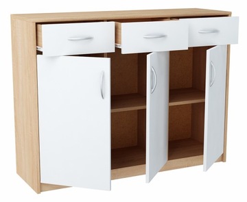 Komoda szafka 3D3S BIAŁY-SONOMA 110cm szuflady ROB