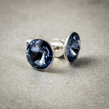 Kolczyki ENGELKE SWAROVSKI niebieskie oczka blue