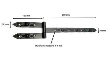 ZAWIAS PASOWY DO OKIENNIC KĄTOWY KUTY PROSTY 300mm