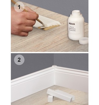 УГОЛ 8 см БЕЛАЯ НАПОЛЬНАЯ ПОЛОСКА СТОЙКА МДФ