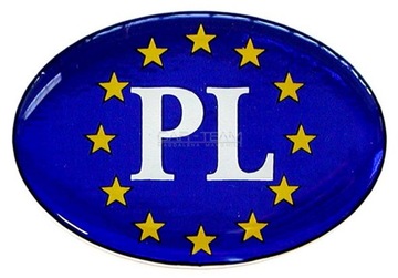 NAKLEJKA 3D EMBLEMAT PL Polska UNIA UE 1/04019