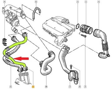 ШЛАНГ ТУРБОИНТЕРКУЛЕРА RENAULT 1.9 7700112334