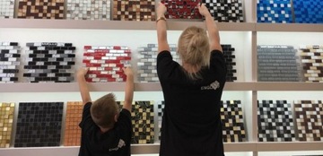 C MOSAIC керамическая черная глянцевая, черная плитка, мозаичная плитка