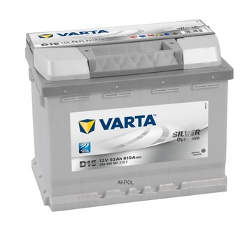 Аккумулятор 63 Ач/610 А P+ VARTA D15 Silver Dynamic