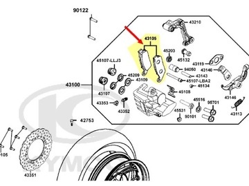 KLOCKI HAMULCOWE tył KYMCO XCITING 400 S 2013-2022