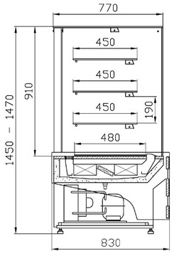 ВИТРИНА КОНДИТЕРСКАЯ ХОЛОДИЛЬНАЯ ESTER LADA WCh-1/C