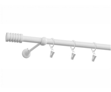 KARNISZ BIAŁY POJEDYNCZY 19 MM 200 CM KOMPLETNY