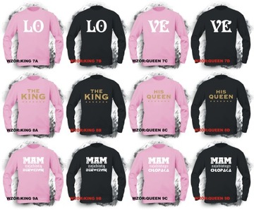 Bluza KING QUEEN bluzy dla zakochanych PAR kpl.XL