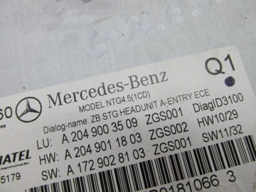 РАДИОНАВИГАЦИЯ MERCEDES C-CLASS W204 A2049003509
