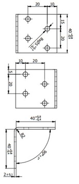 КМ1 РАЗЪЕМ МОНТАЖНЫЙ УГЛОВОЙ 40x40x40 50 шт.