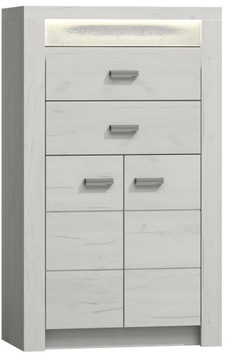 Komoda 2 szuflady drzwi 76 cm kraft biały IN-6