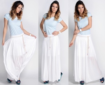 ДЛИННАЯ ИТАЛЬЯНСКАЯ ВОЗДУШНАЯ ЮБКА МАКСИ, БЕЛАЯ