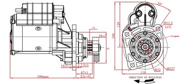 СТАРТЕР С РЕДУКТОРОМ C-385 C385 ZETOR УСИЛЕННЫЙ