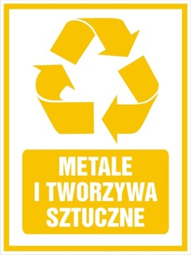 Naklejka na kosz segregacja śmieci METAL 10x13,5cm