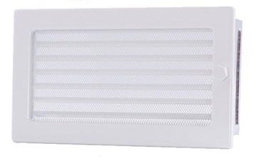 Kratka kominkowa wentylacyjna biała z żaluzją 17x37