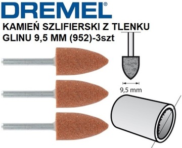 3 шт. ШЛИФОВАЛЬНЫЙ КАМЕНЬ 9,5 ММ (952) DREMEL