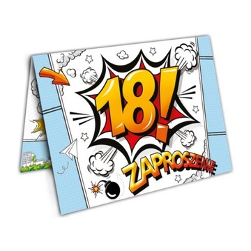 Zaproszenia na 18 urodziny 18 lat impreza 10 sztuk