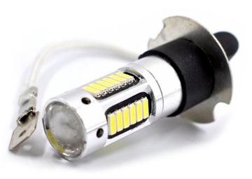 H3 LED 30 SMD 4014 DRL + stabilizator + soczewka