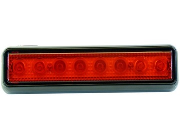 Lampa 8 LED mocy 20x5cm czerwona przeciwmgłowa