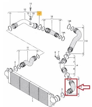 ШЛАНГ ТУРБОИНТЕРКУЛЕРА VW T5 1.9TDI 2.5TDI